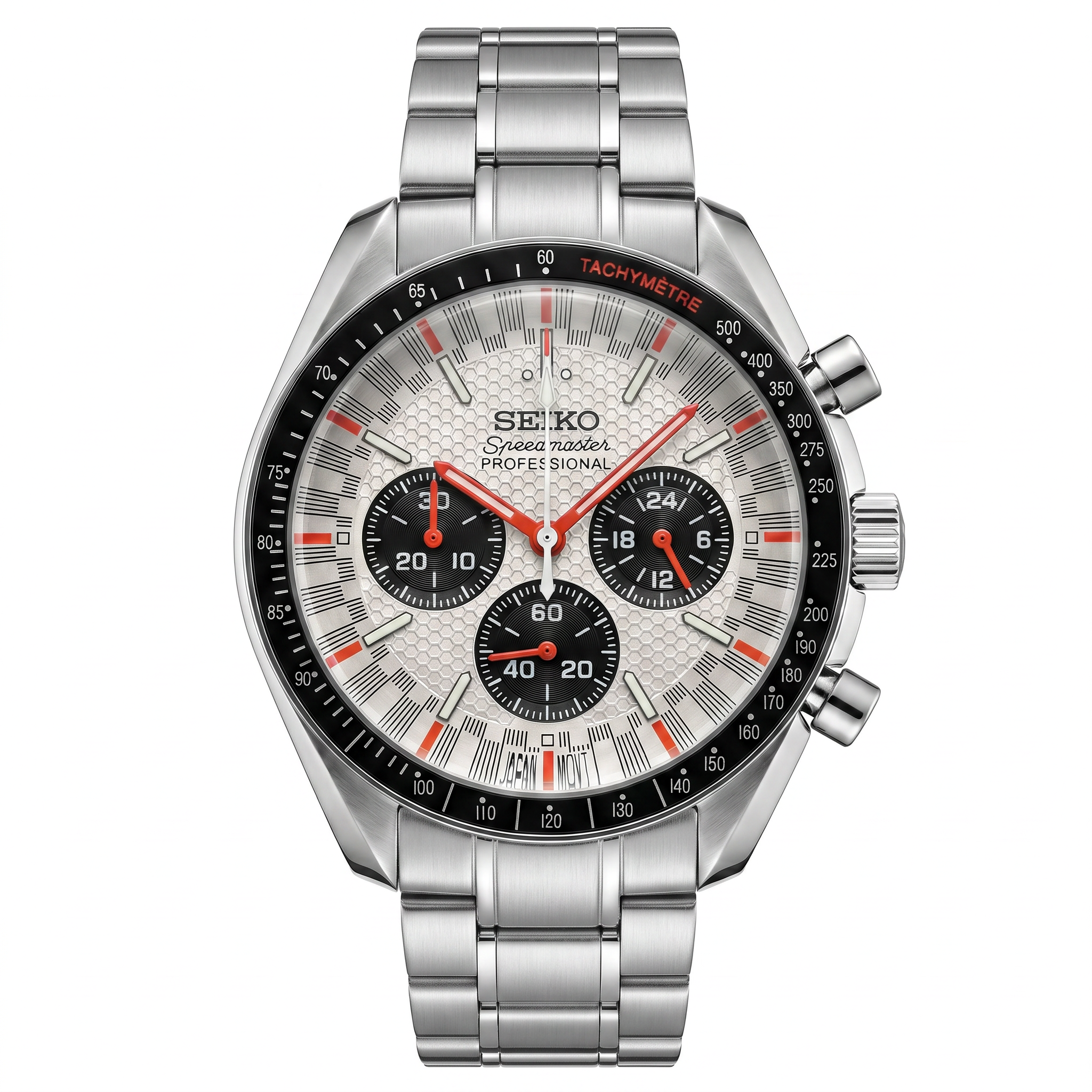 Seiko Mod Speedmaster White Black Orange