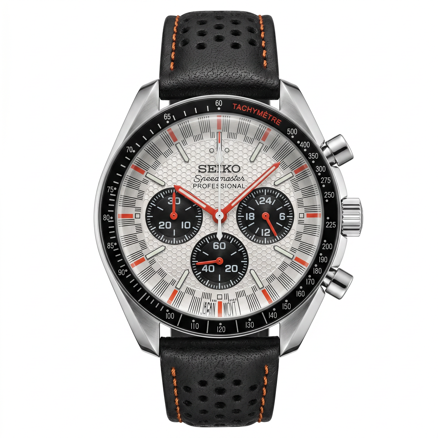 Seiko Mod Speedmaster White Black Orange