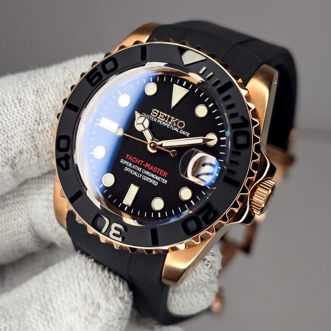 Seiko Mod Yacht Master Rose Gold