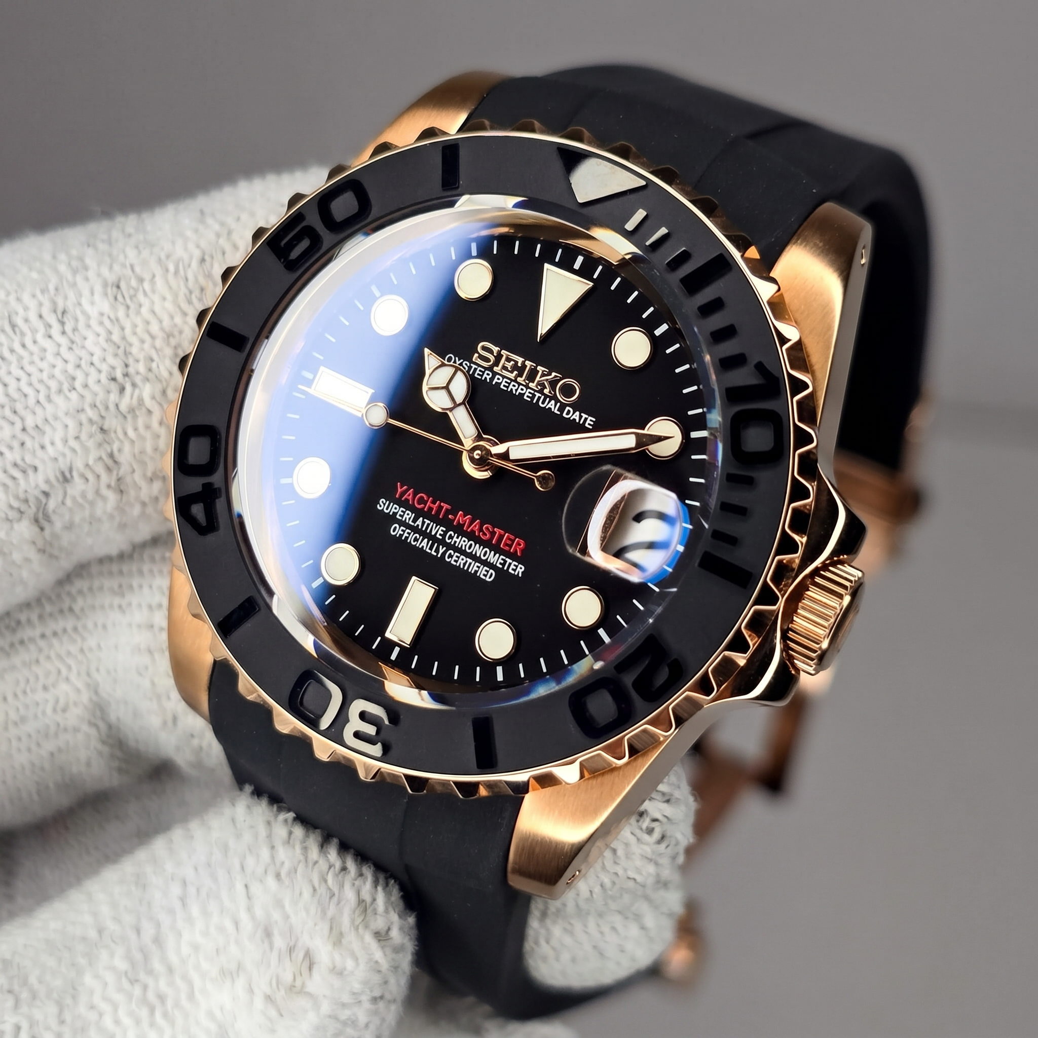 Seiko Mod Yacht Master Rose Gold