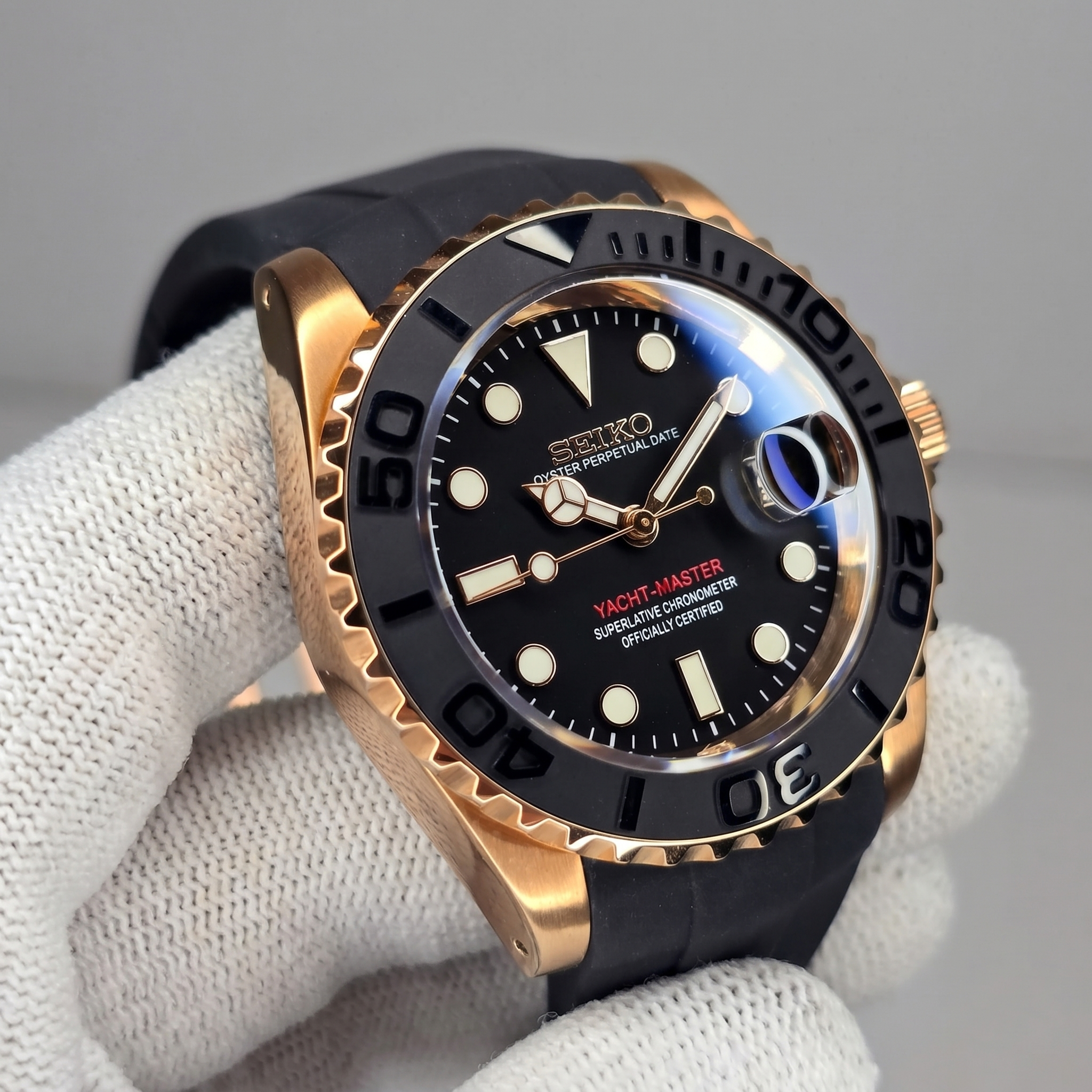 Seiko Mod Yacht Master Rose Gold