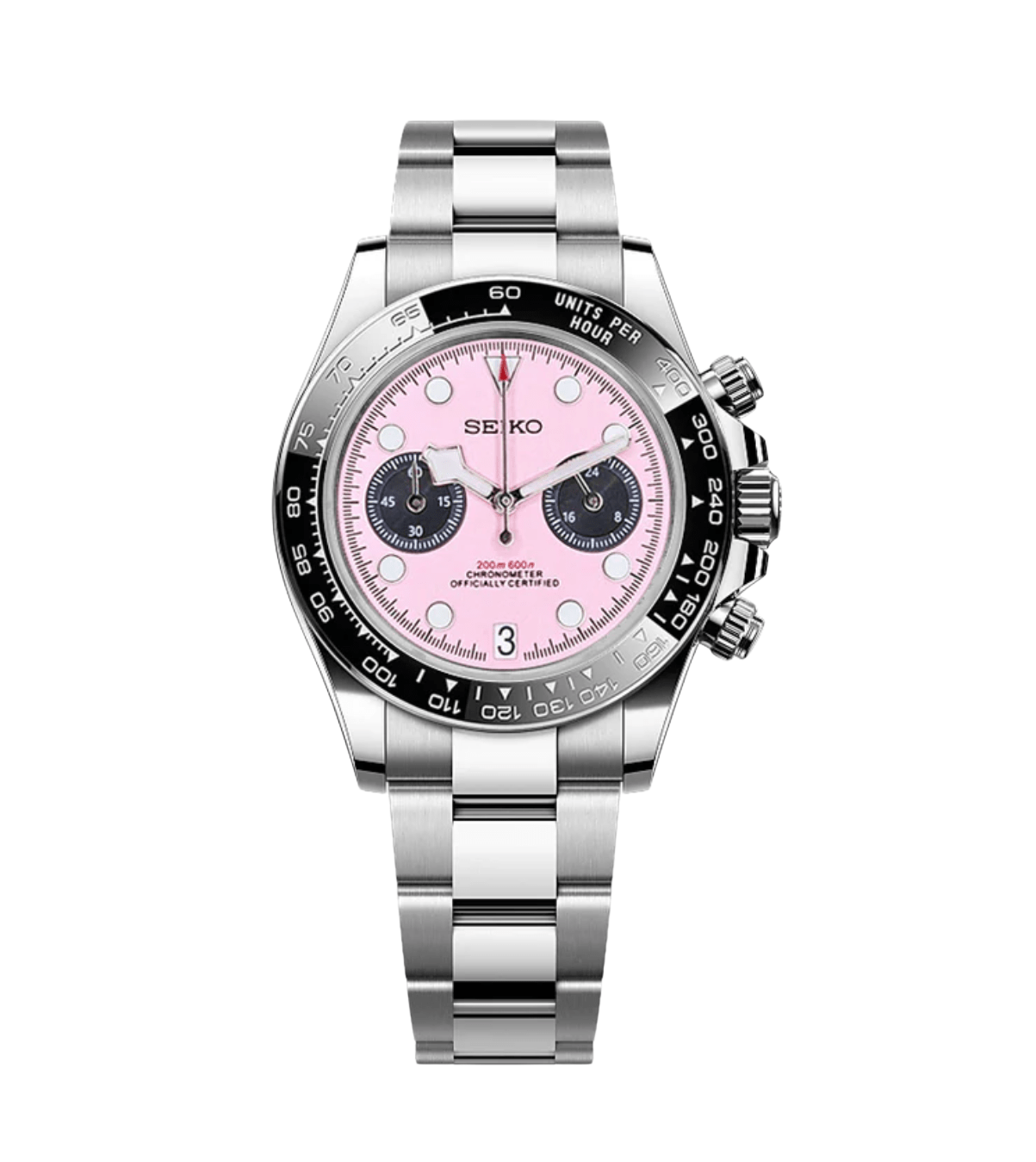 Seiko Mod Black Bay Chrono Miami Pink