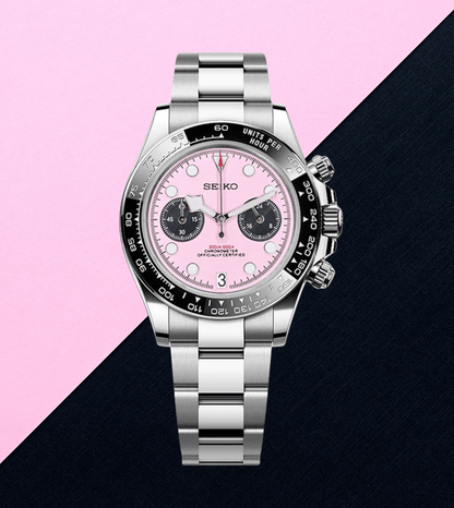 Seiko Mod Black Bay Chrono Miami Pink