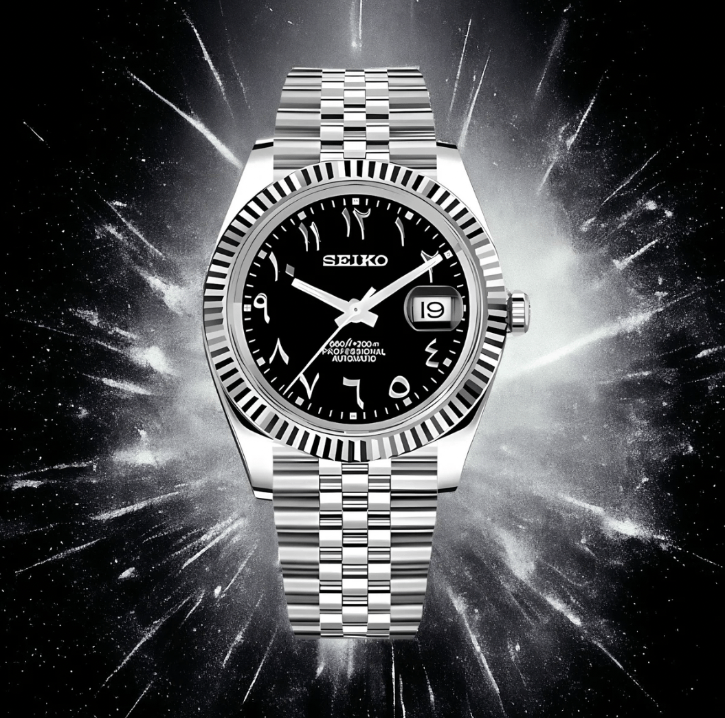 Seiko Mod Datejust Black Arabic