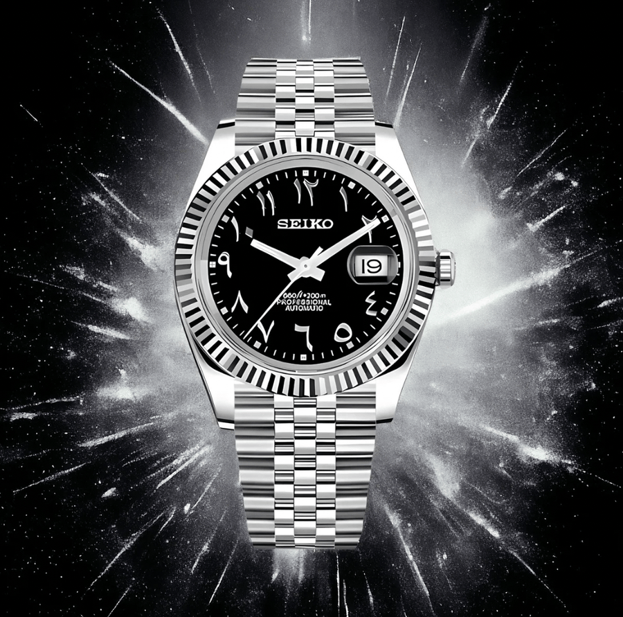 Seiko Mod Datejust Black Arabic