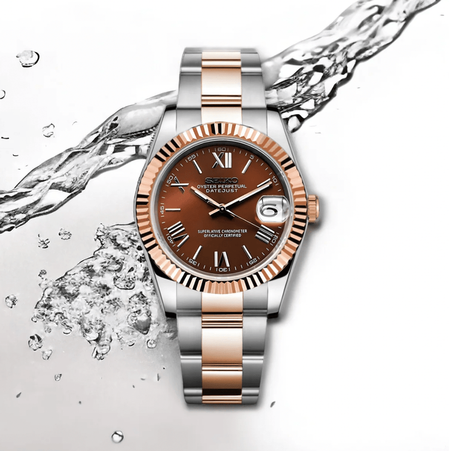 Seiko Mod Datejust Chocolate Roman