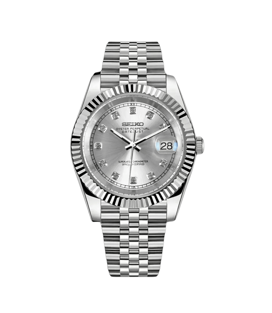 Seiko Mod Datejust Gem Silver