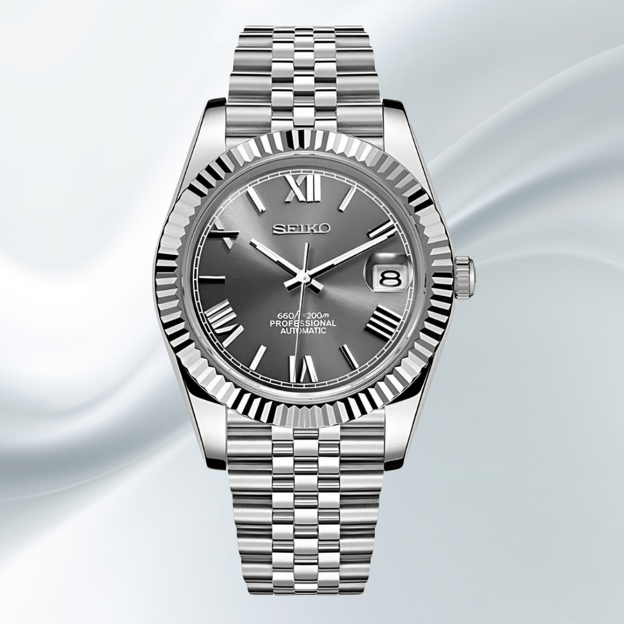 Seiko Mod Datejust Grey Roman
