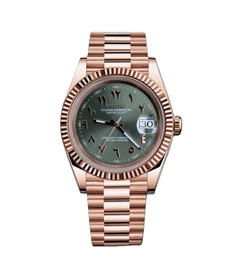 Seiko Mod Datejust RG Arabic Olive Green