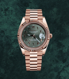 Seiko Mod Datejust RG Arabic Olive Green