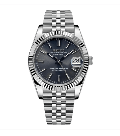 Seiko Mod Datejust Rhodium