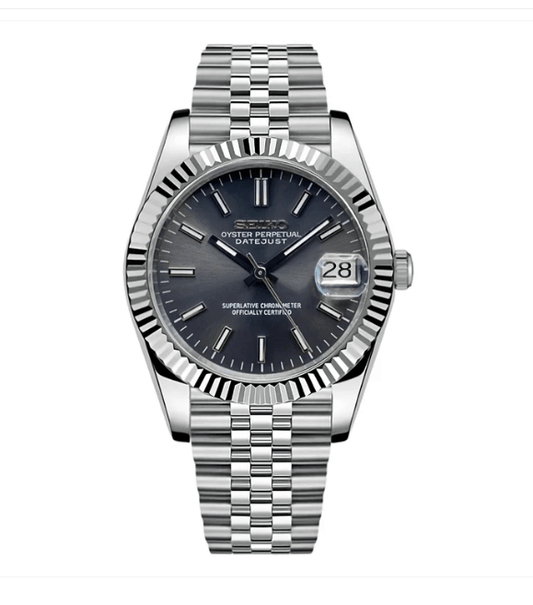 Seiko Mod Datejust Rhodium