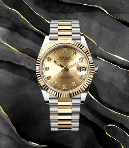 Seiko Mod Datejust Two-Tone Gem Gold