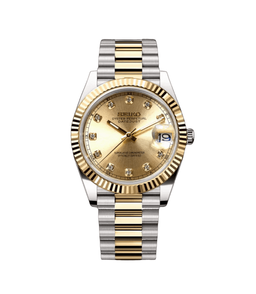 Seiko Mod Datejust Two-Tone Gem Gold