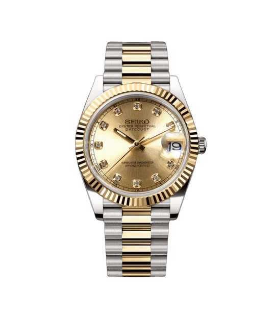 Seiko Mod Datejust Two-Tone Gem Gold