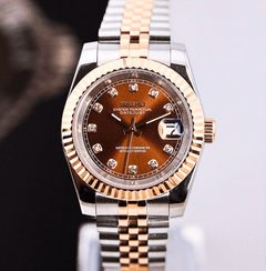 Seiko Mod Datejust Twotone Crystal Champagne