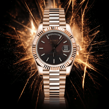 Seiko Mod Day-Date Rose Gold Chocolate