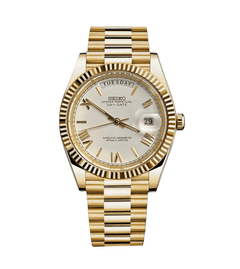Seiko Mod Day-Date Roman Gold White