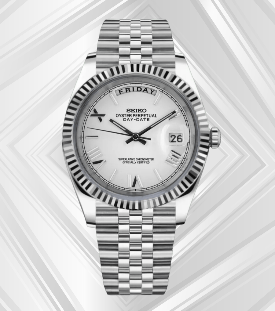 Seiko Mod Day-Date White Roman