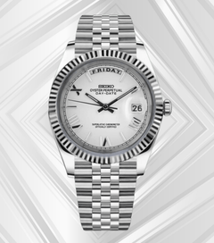 Seiko Mod Day-Date White Roman