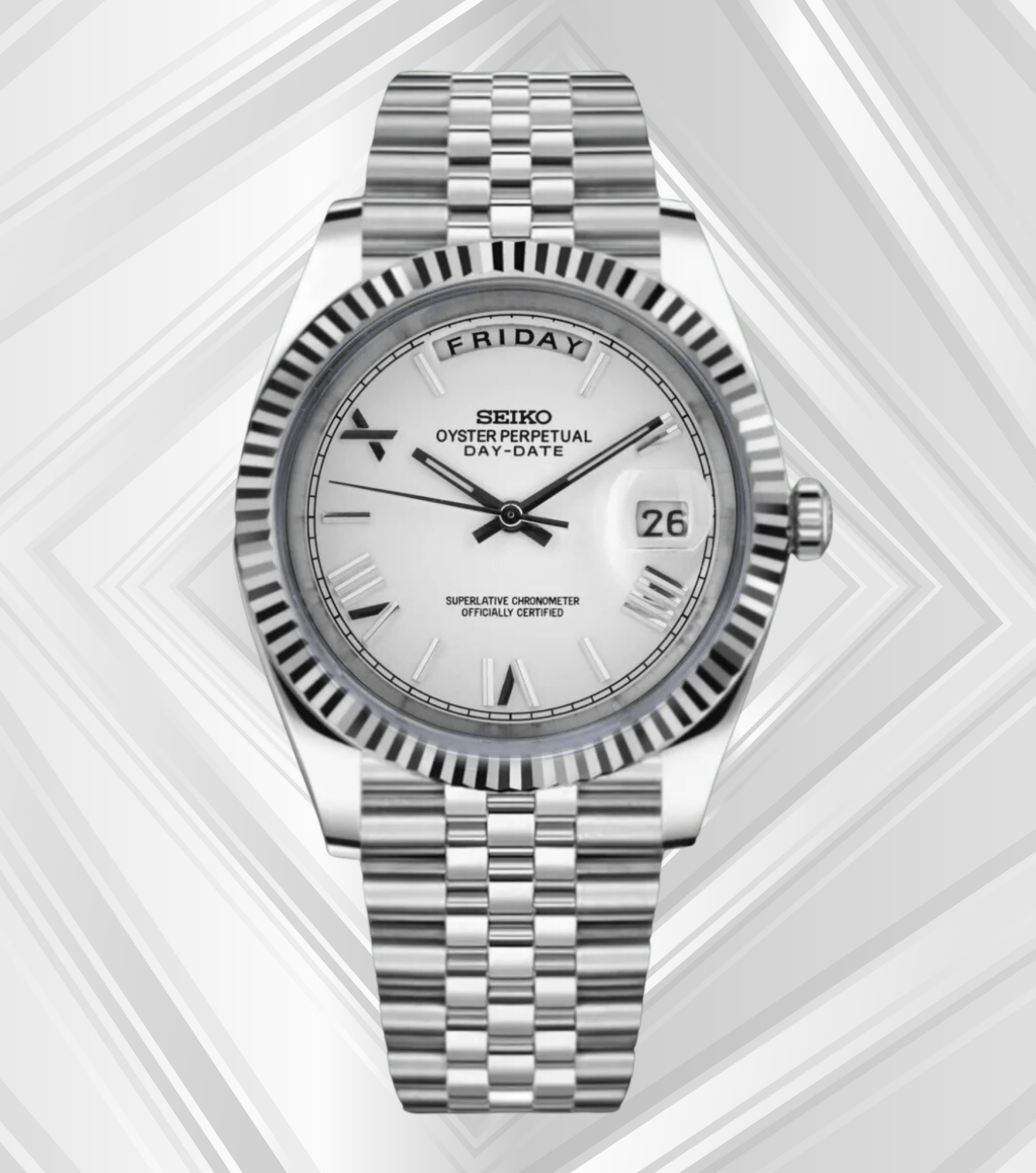 Seiko Mod Day-Date White Roman