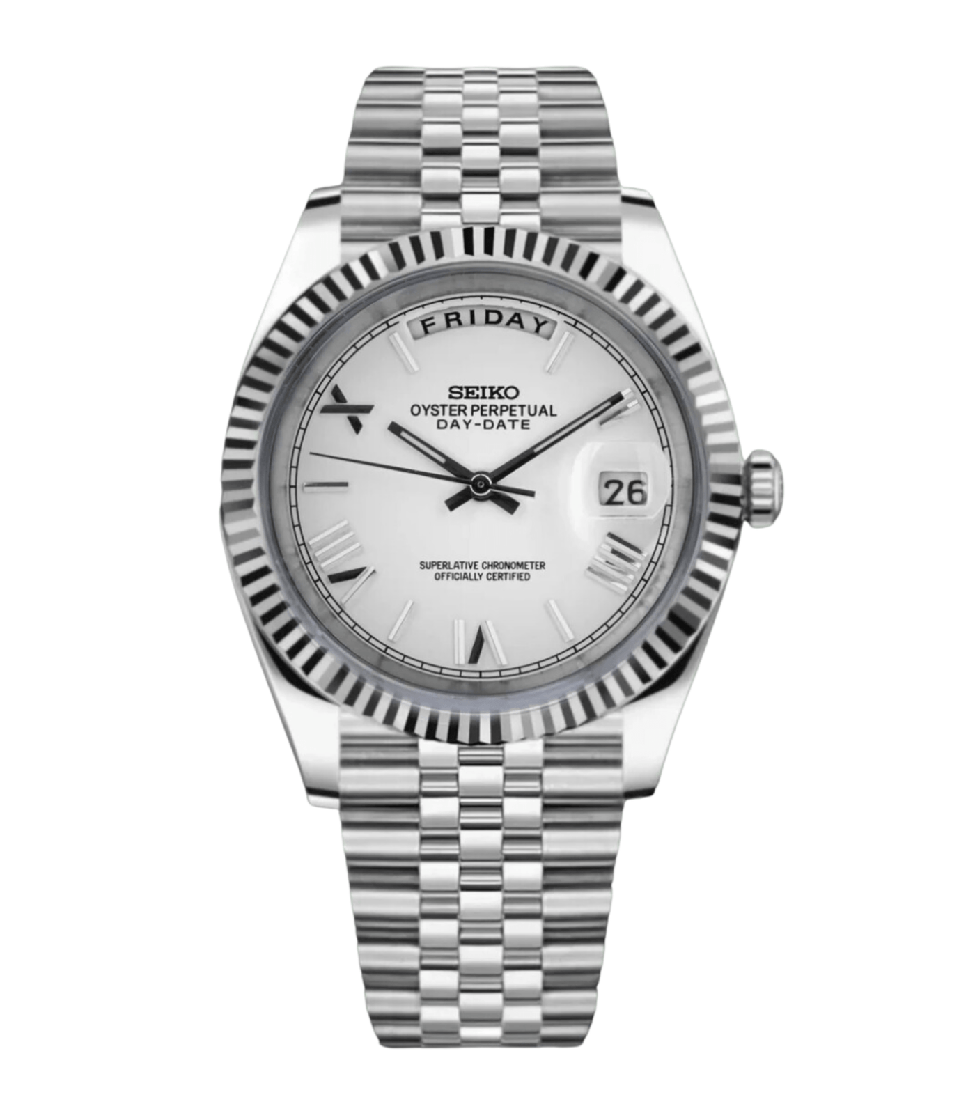 Seiko Mod Day-Date White Roman