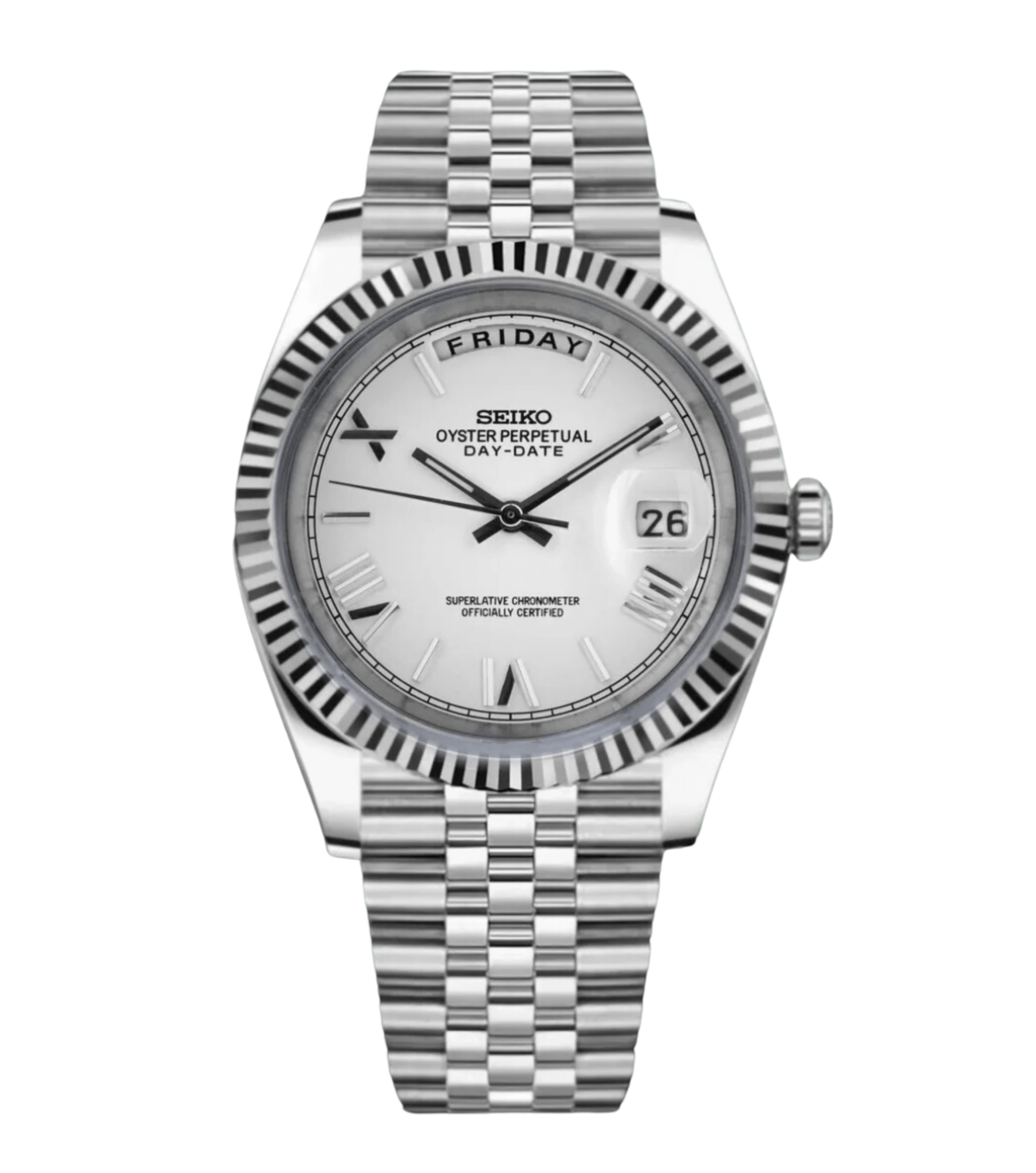 Seiko Mod Day-Date White Roman