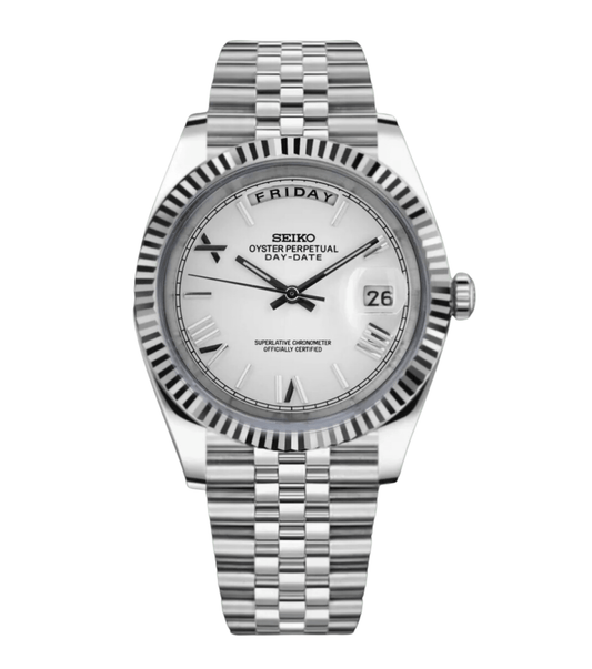 Seiko Mod Day-Date White Roman