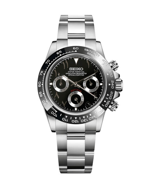 Seiko Mod Daytona Arabic Black Racer