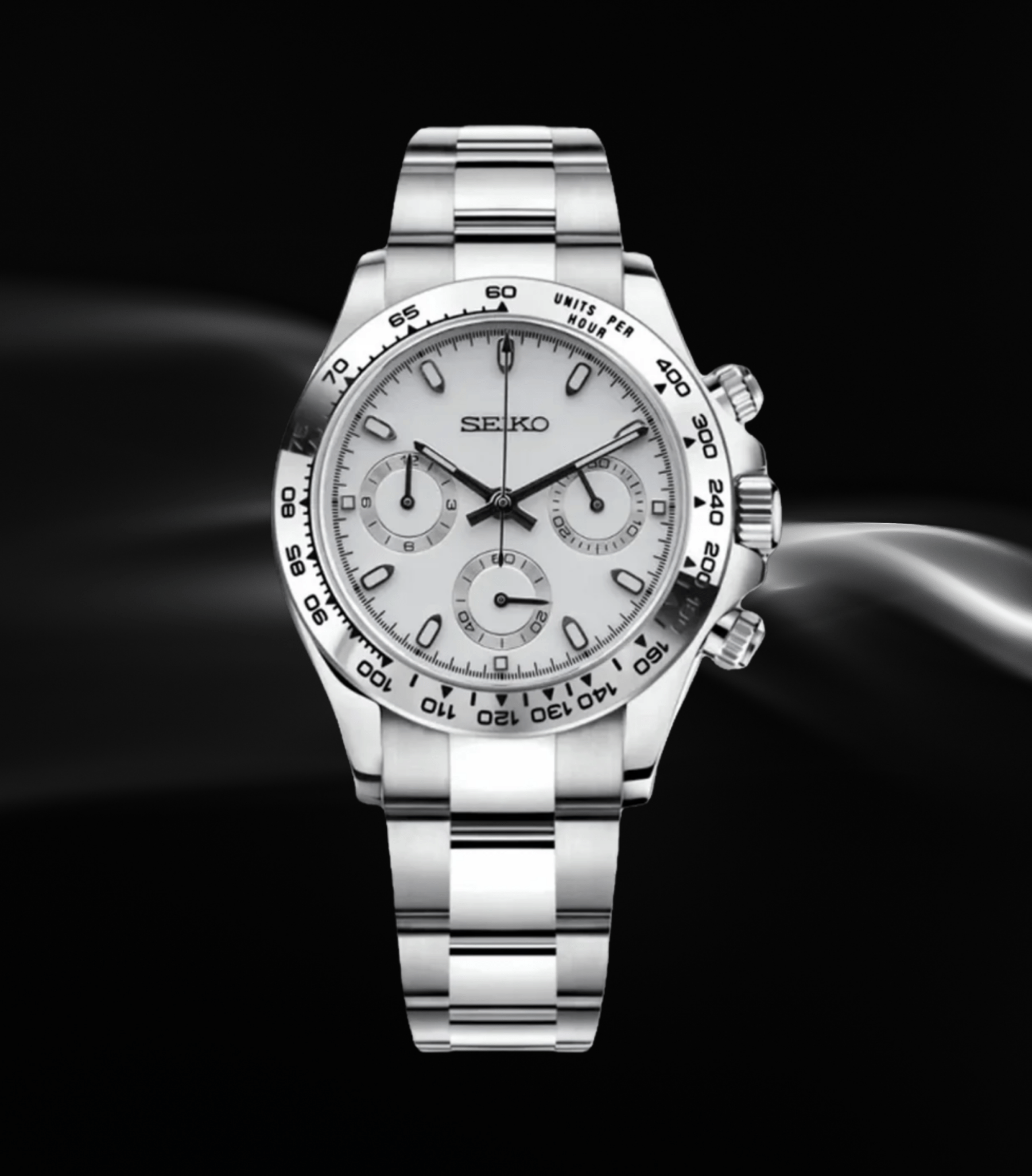 Seiko Mod Daytona Ceramic White