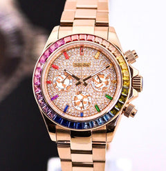 Seiko Mod Daytona Rose Gold - Ice Rainbow