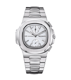 Seiko Mod Nautilus Chrono White