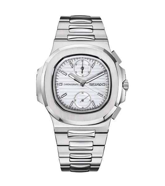 Seiko Mod Nautilus Chrono White