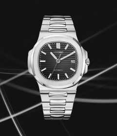 Seiko Mod Nautilus Silver Black