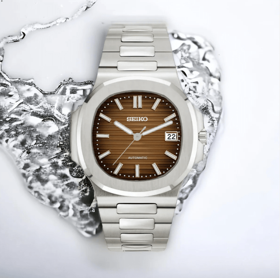 Seiko Mod Nautilus Silver Chocolate