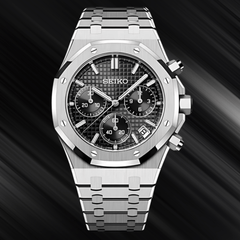 Seiko Mod Royal Oak Chronograph Black