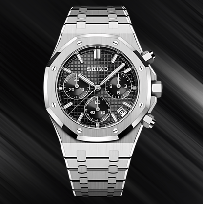 Seiko Mod Royal Oak Chronograph Black
