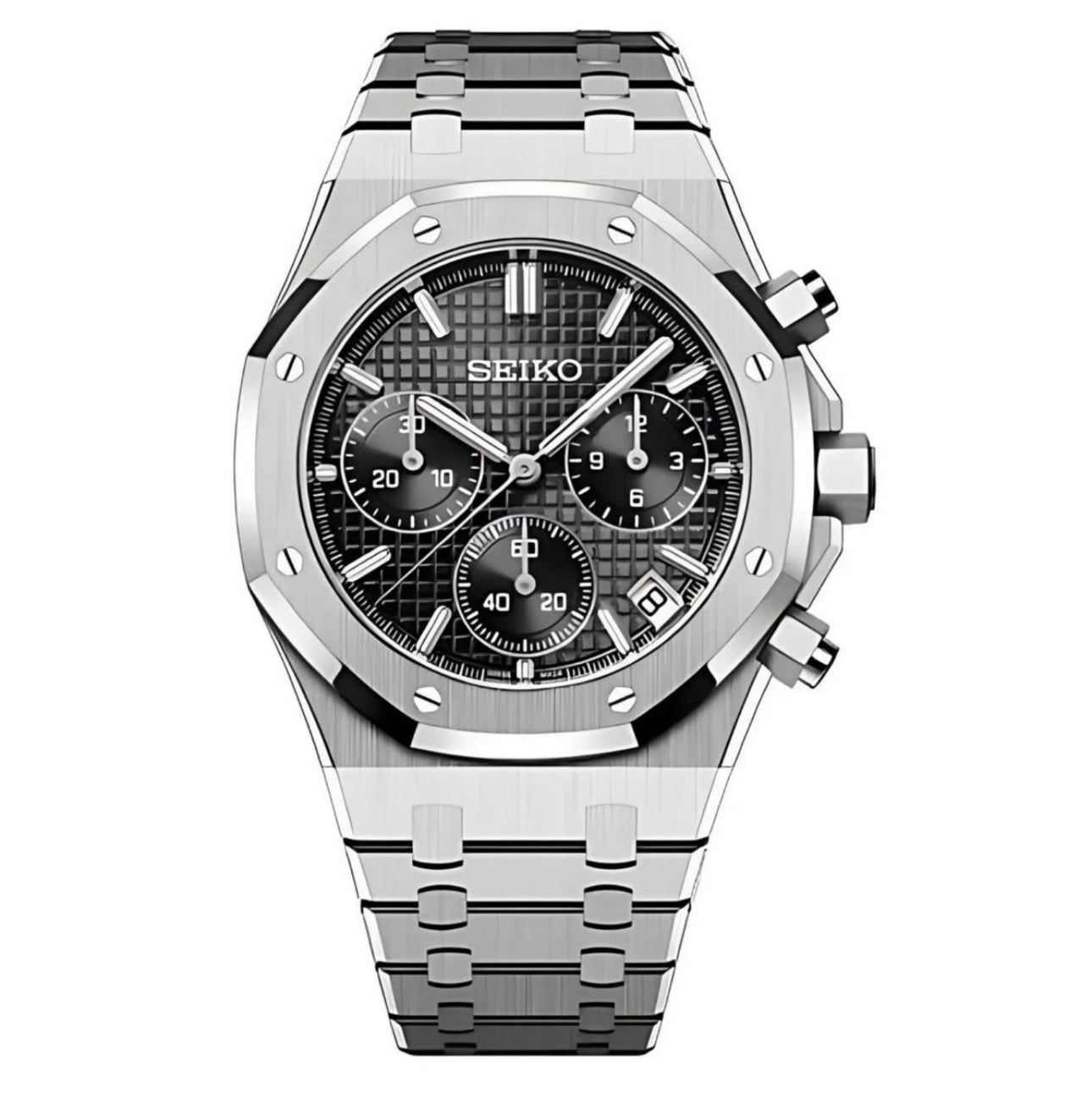 Seiko Mod Royal Oak Chronograph Black