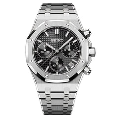 Seiko Mod Royal Oak Chronograph Black
