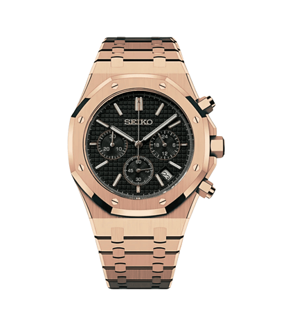 Seiko Mod Royal Oak Chronograph Rose Gold