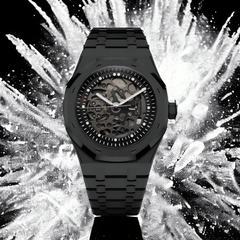Seiko Mod Royal Oak Skeleton Black