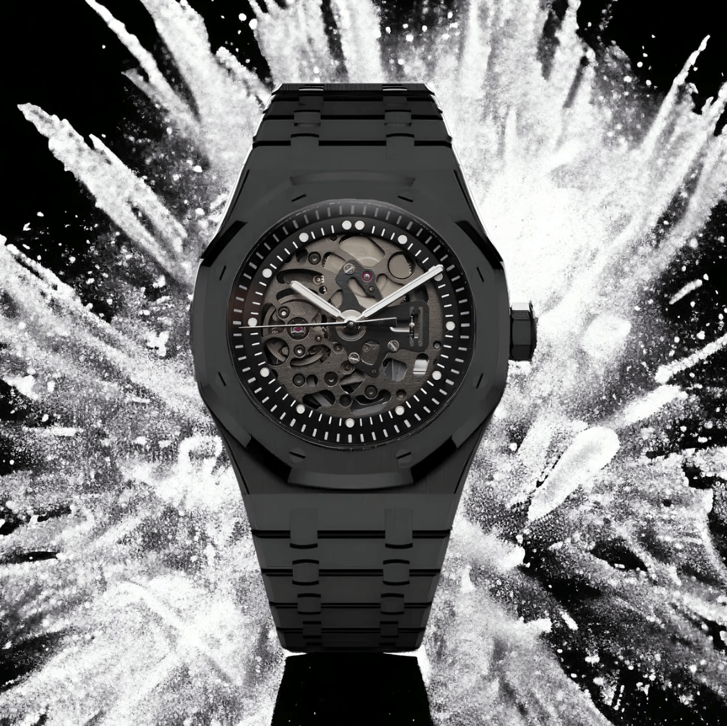 Seiko Mod Royal Oak Skeleton Black