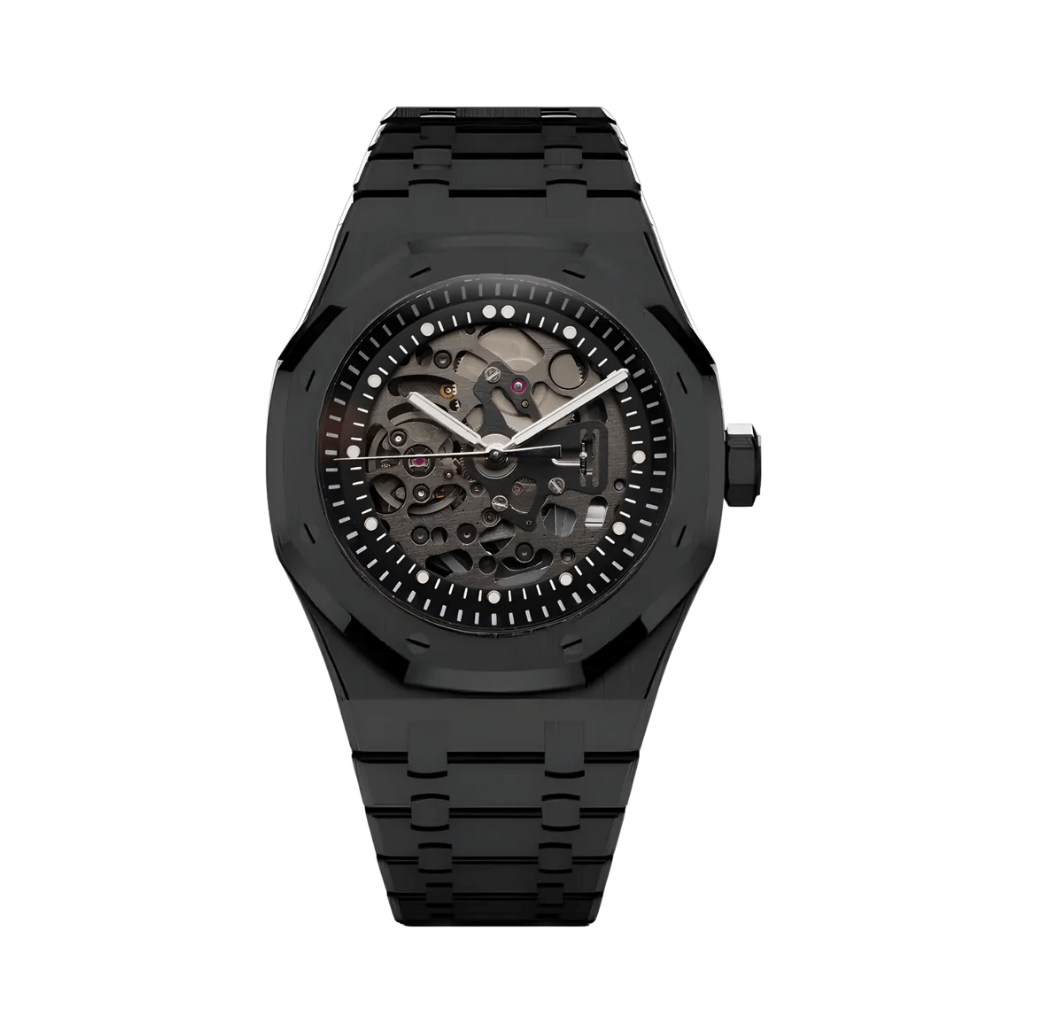 Seiko Mod Royal Oak Skeleton Black