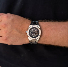 Seiko Mod Royal Oak Skeleton Silver