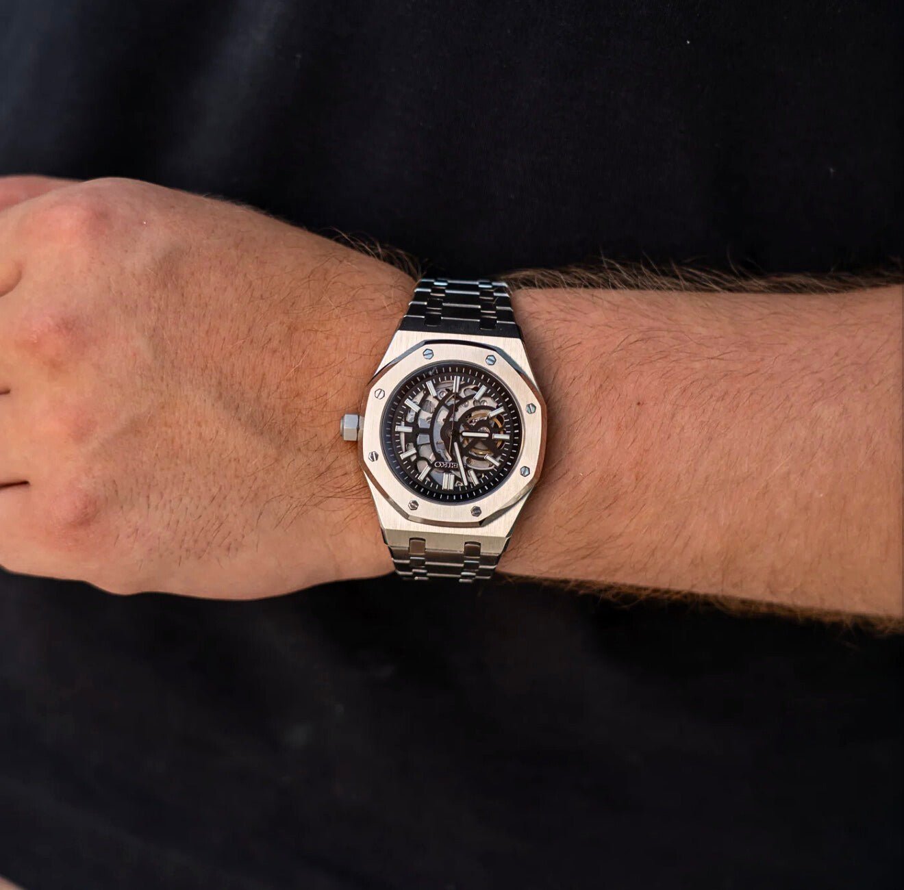 Seiko Mod Royal Oak Skeleton Silver