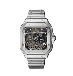 Seiko Mod Santos Skeleton Silver