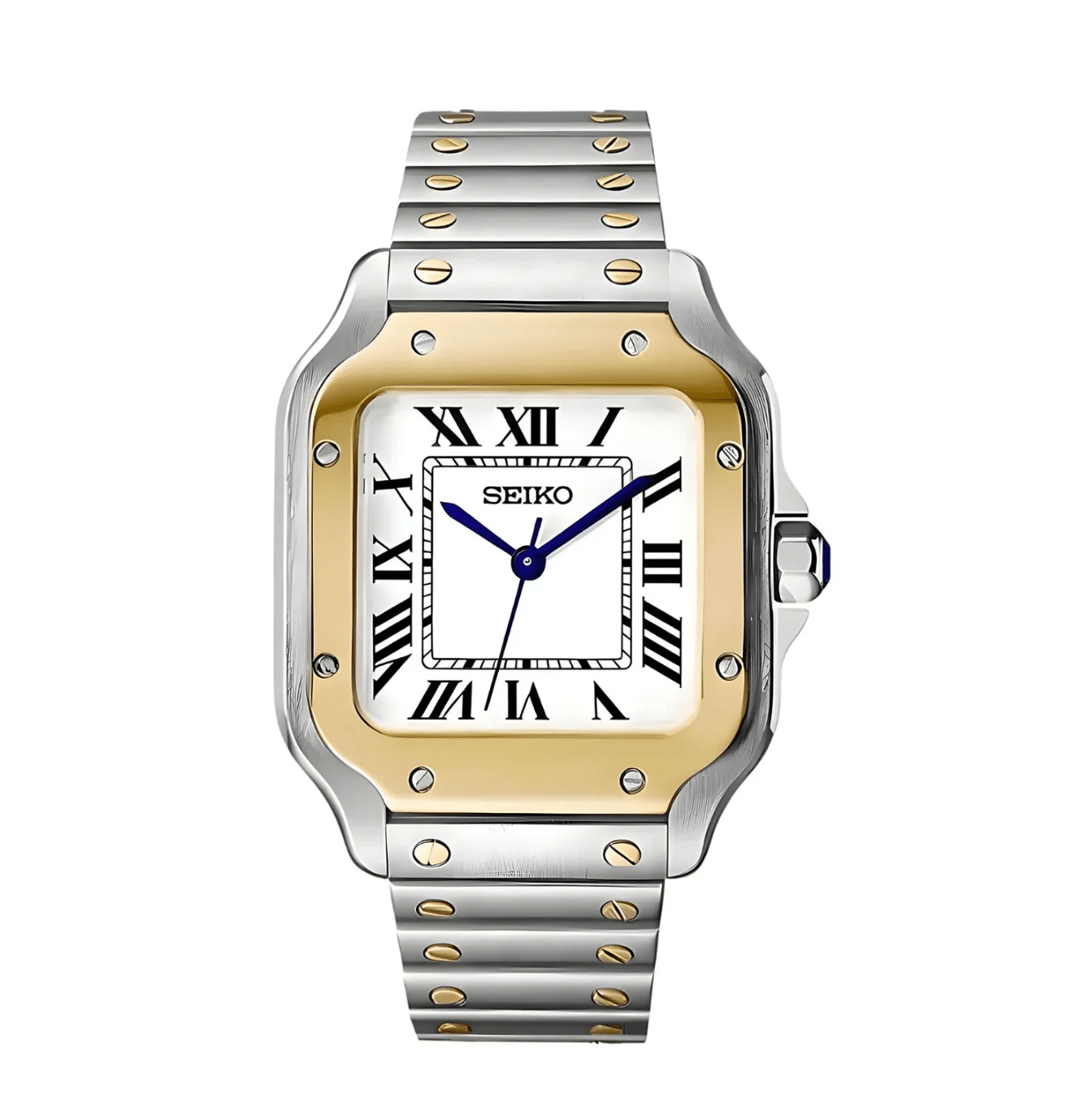 Seiko Mod Santos Two-tone White Roman