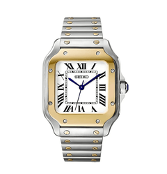 Seiko Mod Santos Two-tone White Roman