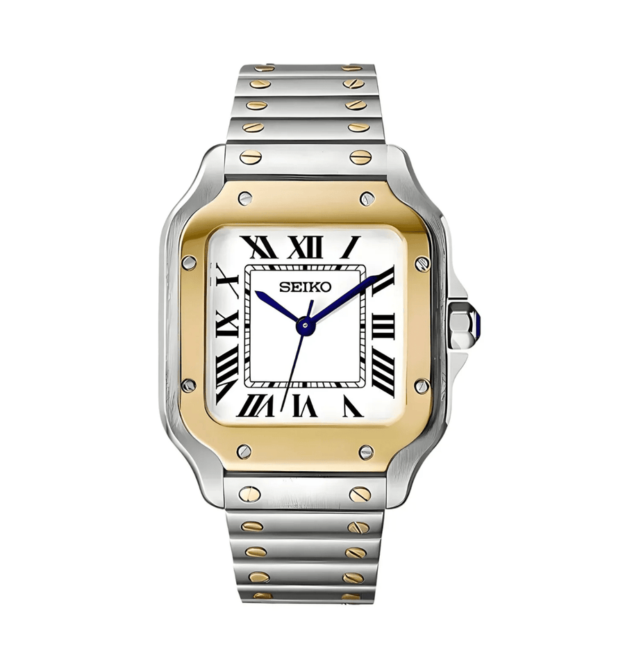 Seiko Mod Santos Two-tone White Roman
