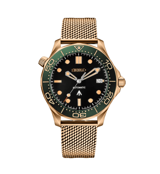 Seiko Mod Seamaster 007 Gold Green